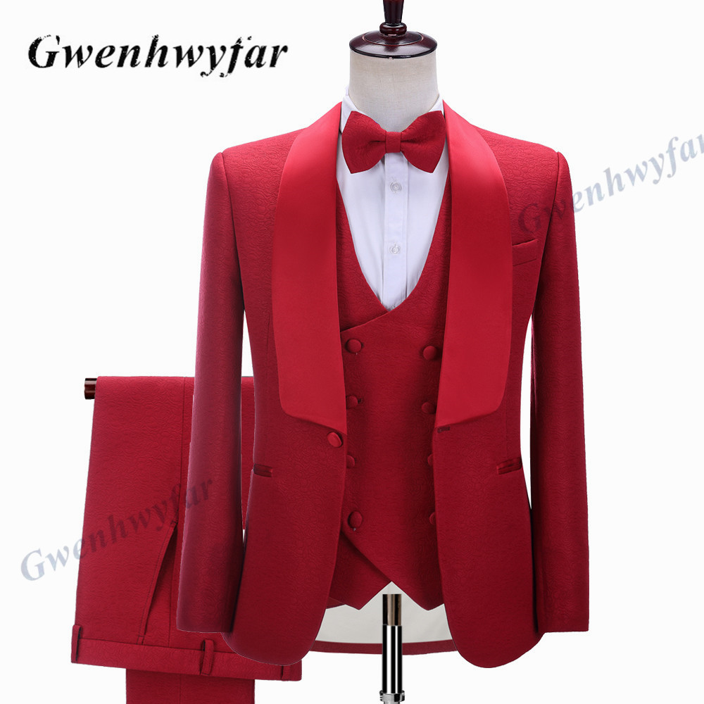 Men'S Grooming Store - Nina Store Custom Made Red Jacqauard