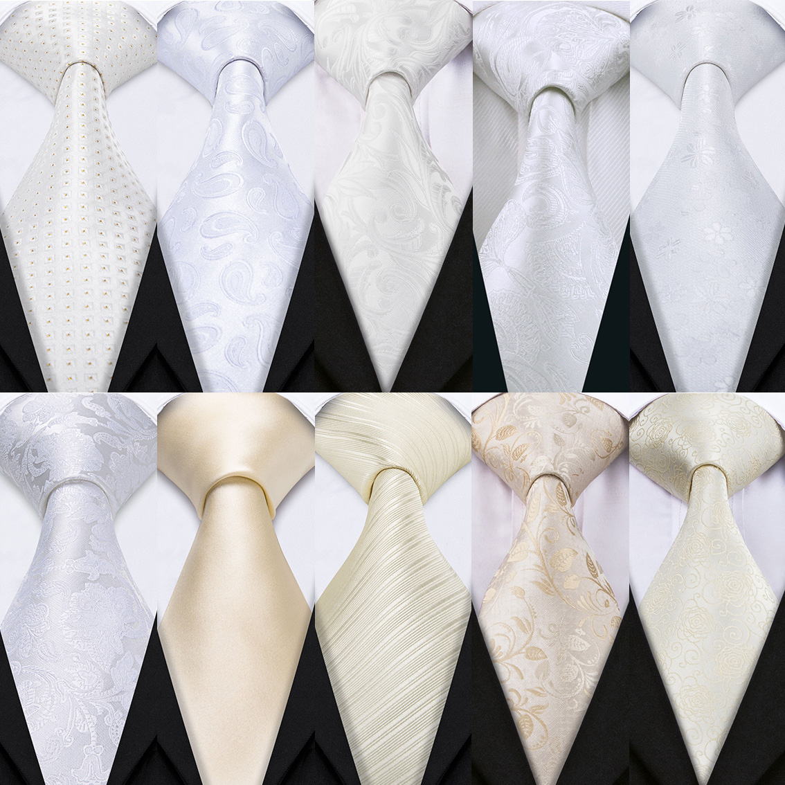 Fashion White Mens Wedding Tie - огляд і ціна Mens Grooming Kit Gift