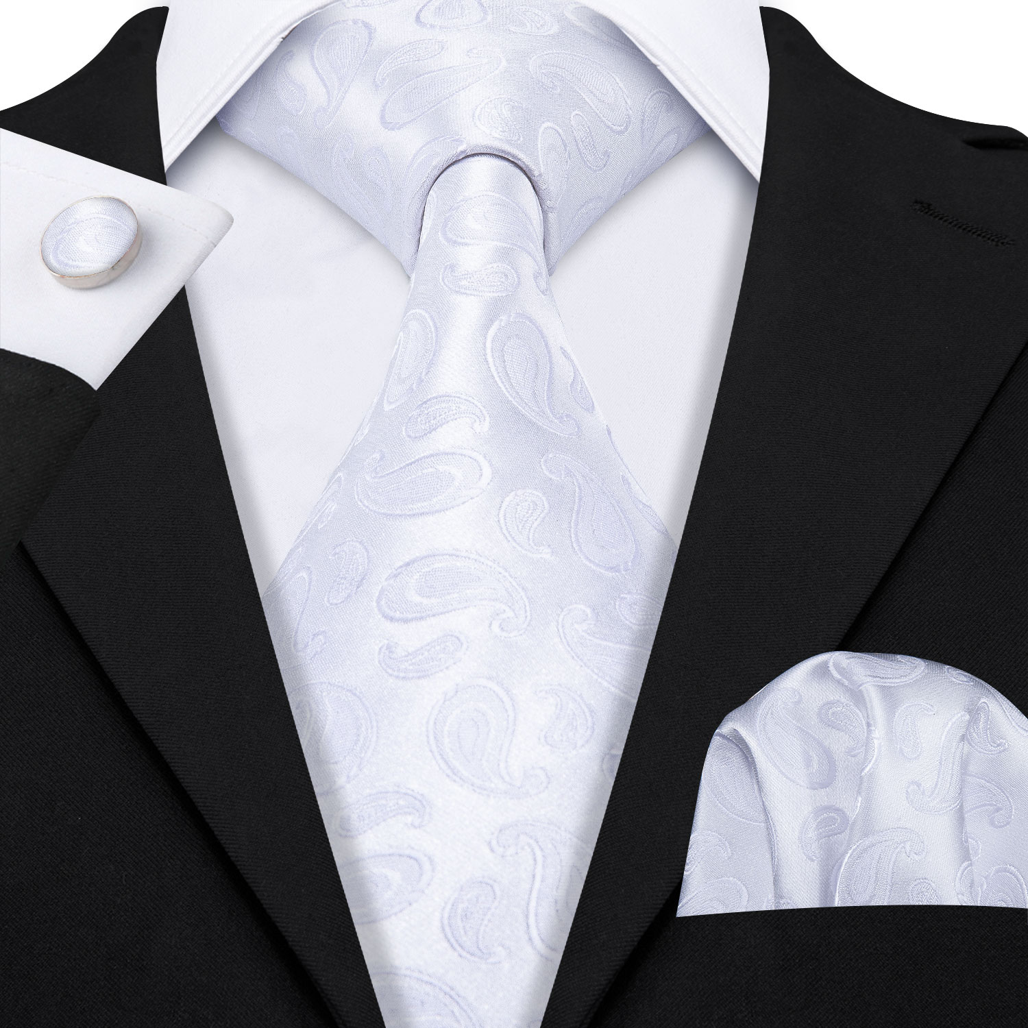 Fashion White Mens Wedding Tie - огляд і ціна Mens Grooming Kit Gift
